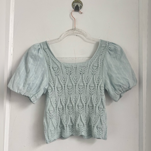 Urban Revivo Baby Blue Knit with mushrooms Size 2 LIKE NEW - Picture 4 of 4